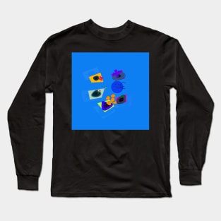 Blue Abstraction Long Sleeve T-Shirt